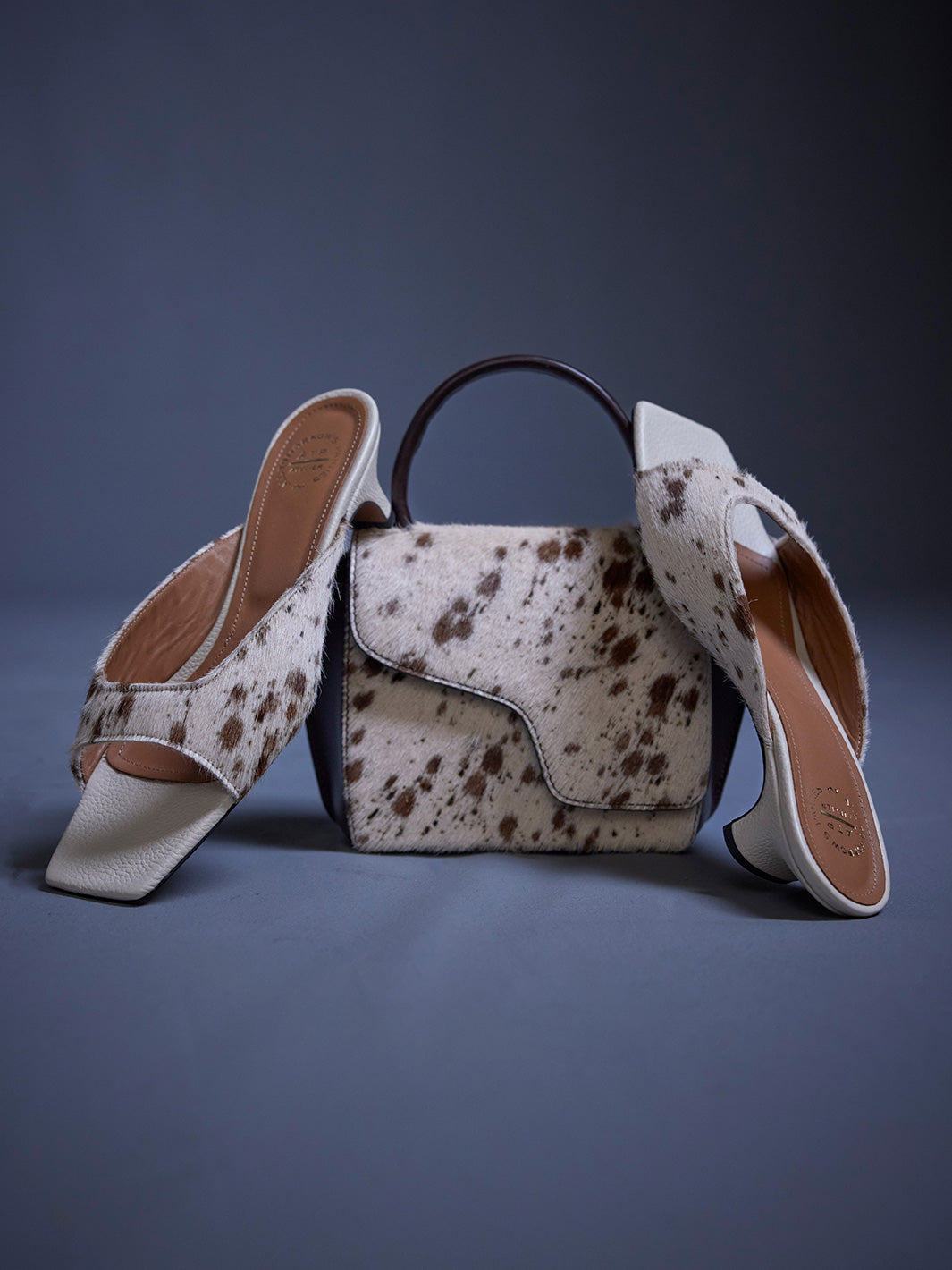 Montalcino Mandorla/Walnut Printed Mini Cow/Leather Mini handbag