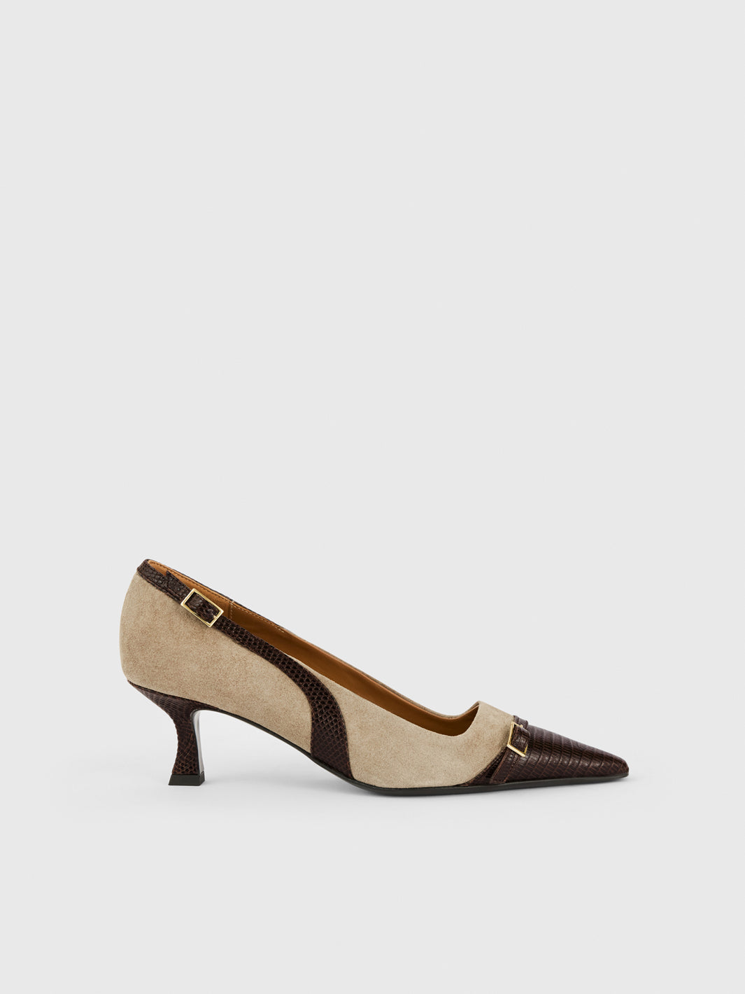 Abbadia Avena/Walnut Suede/Printed Lizard Pumps