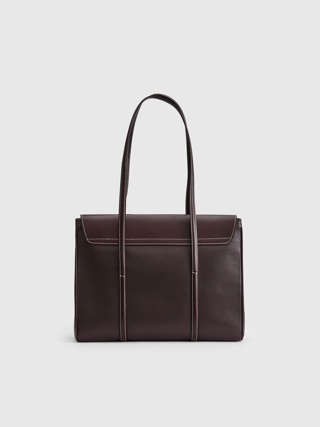 Abriola Walnut/Contrast Stitch Grained Leather/Leather