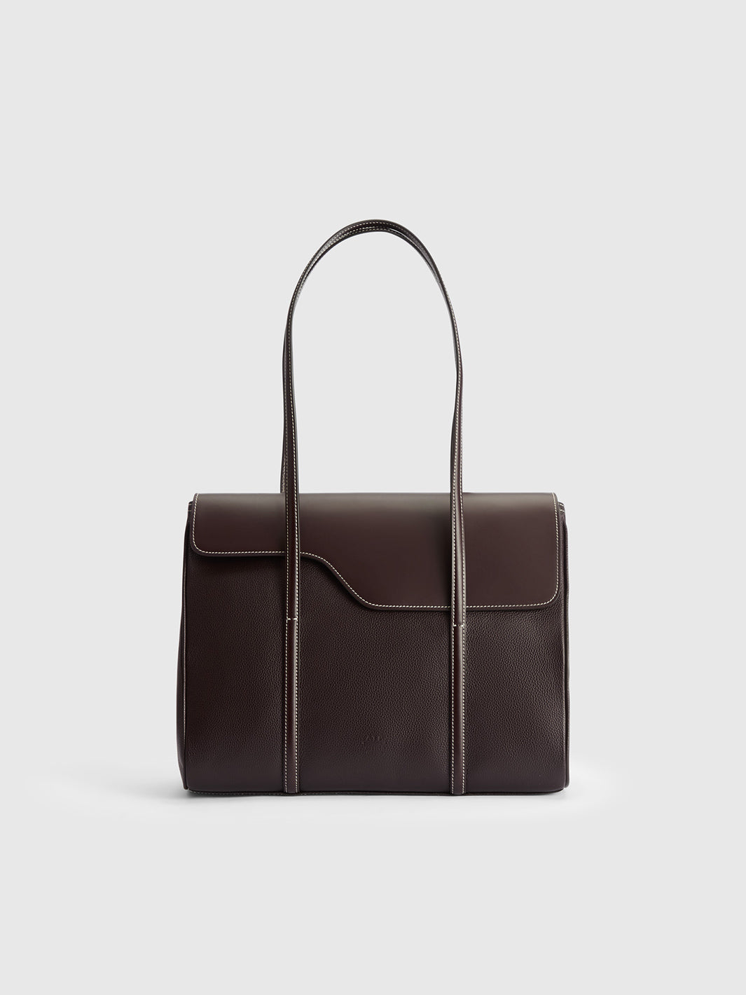 Abriola Walnut/Contrast Stitch Grained Leather/Leather