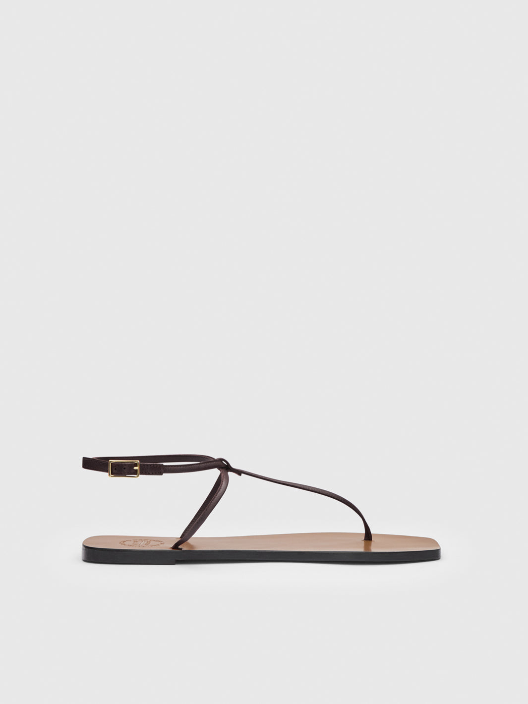 Alassio Walnut Nappa Flat sandals