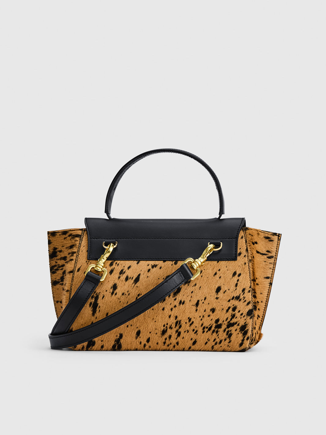 Arezzo Black/Cannella Printed Mini Cow/Leather Handbag
