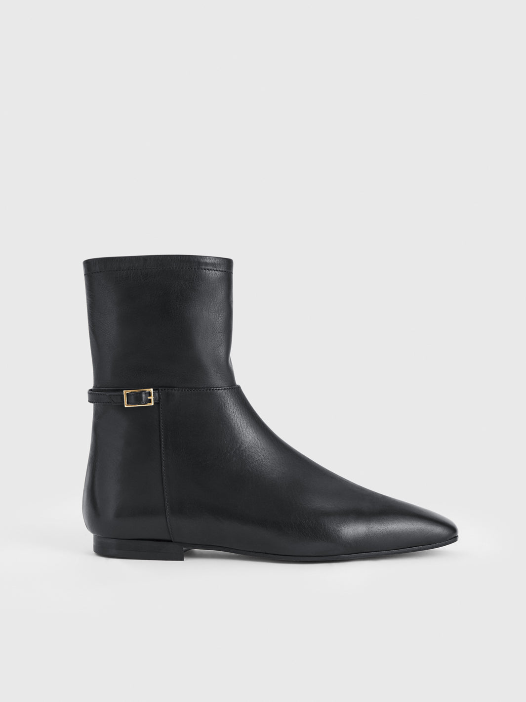 Barzio Black Leather Ankle boots