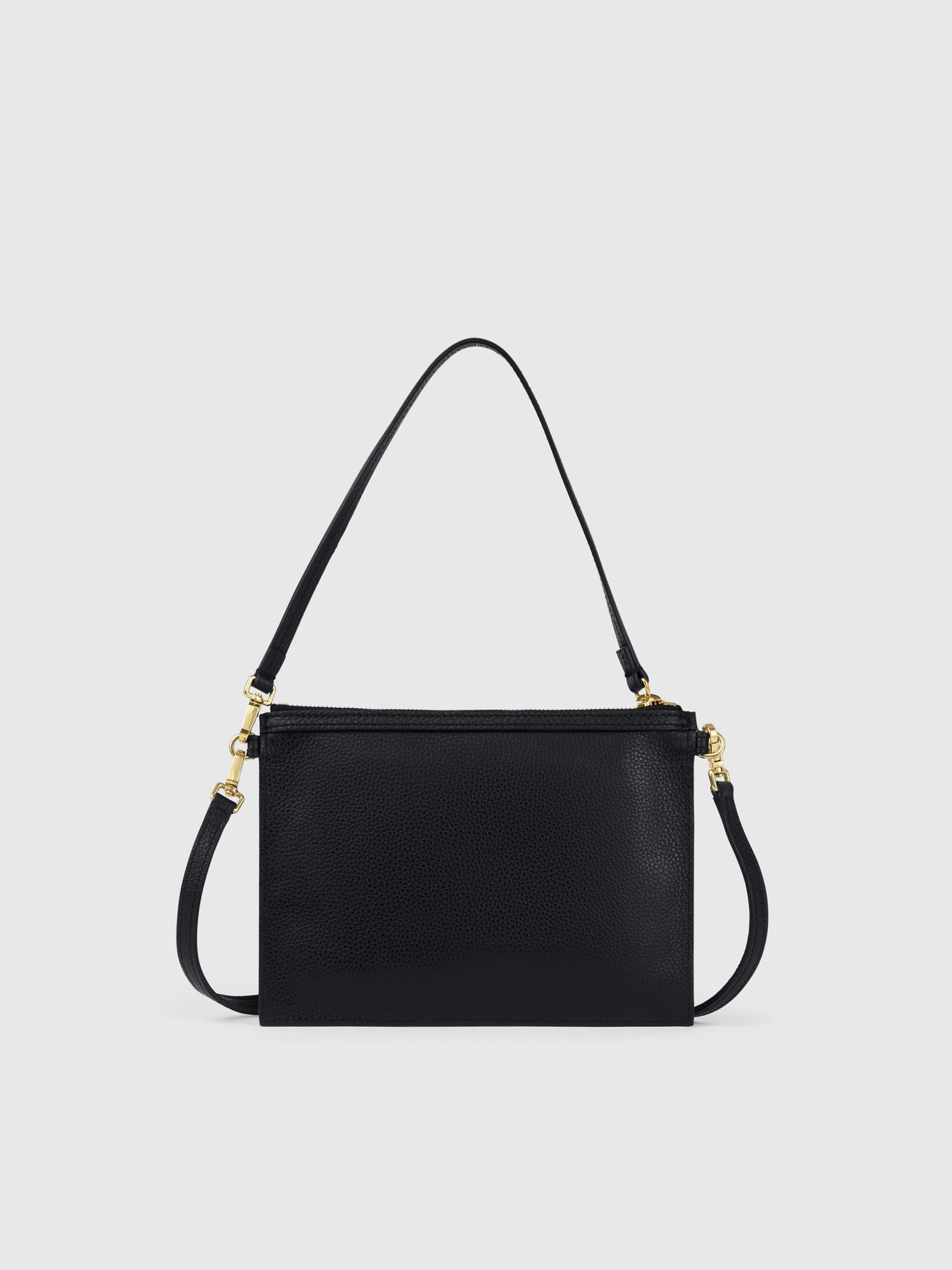 Buonarroti Black Grained Leather Pouch