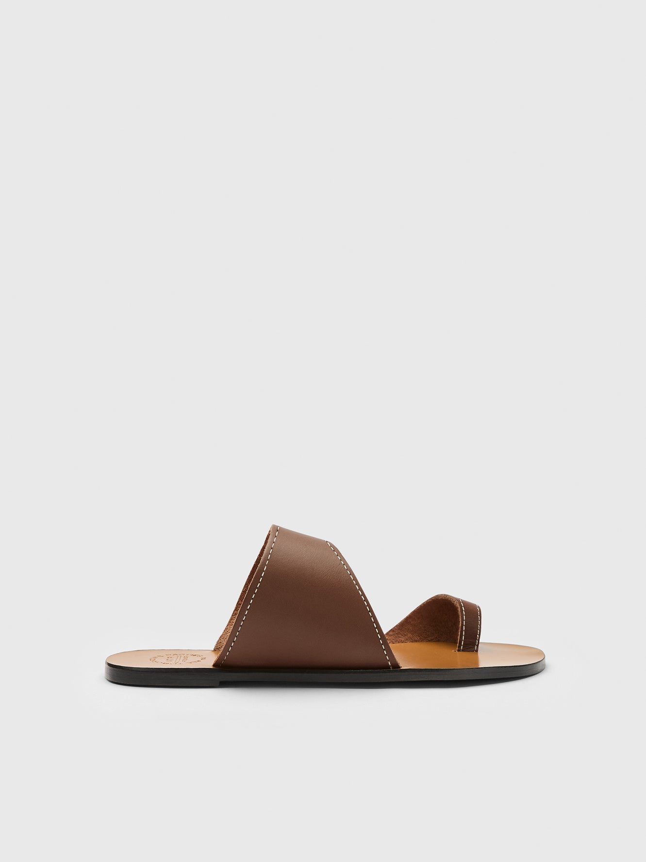 Centola Cannella/Contrast Stitch Leather Cutout sandals