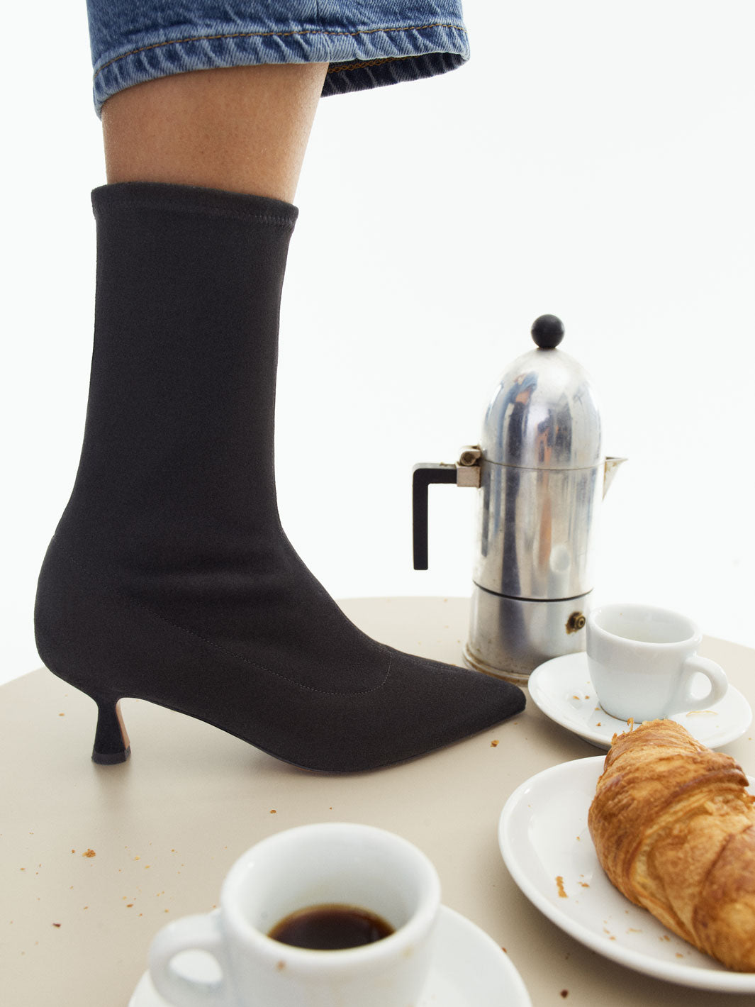 Cerone Black Suede Stretch Boots