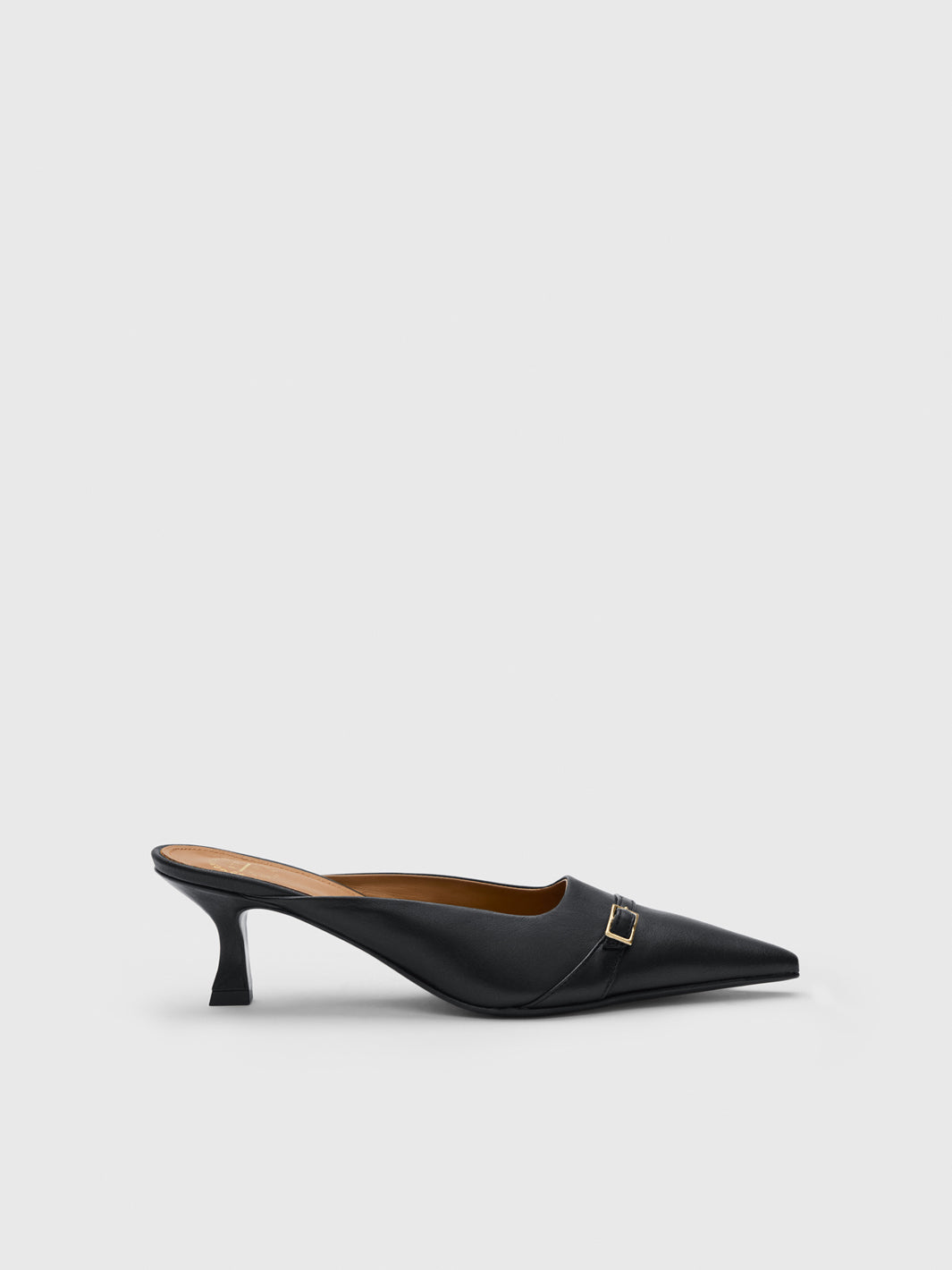 Cesana Black Leather Mules