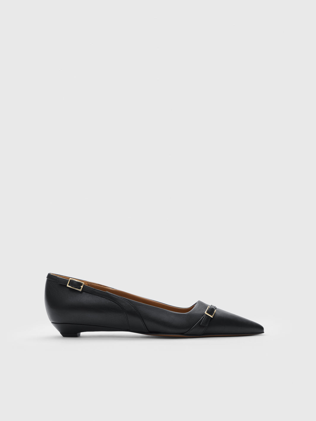 Civate Black Leather Ballet flats