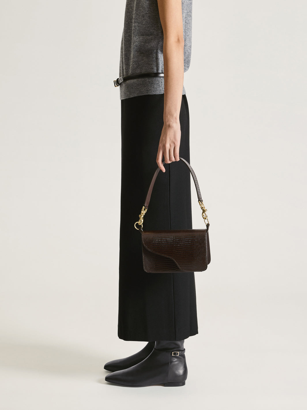 Barzio Black Leather Ankle boots