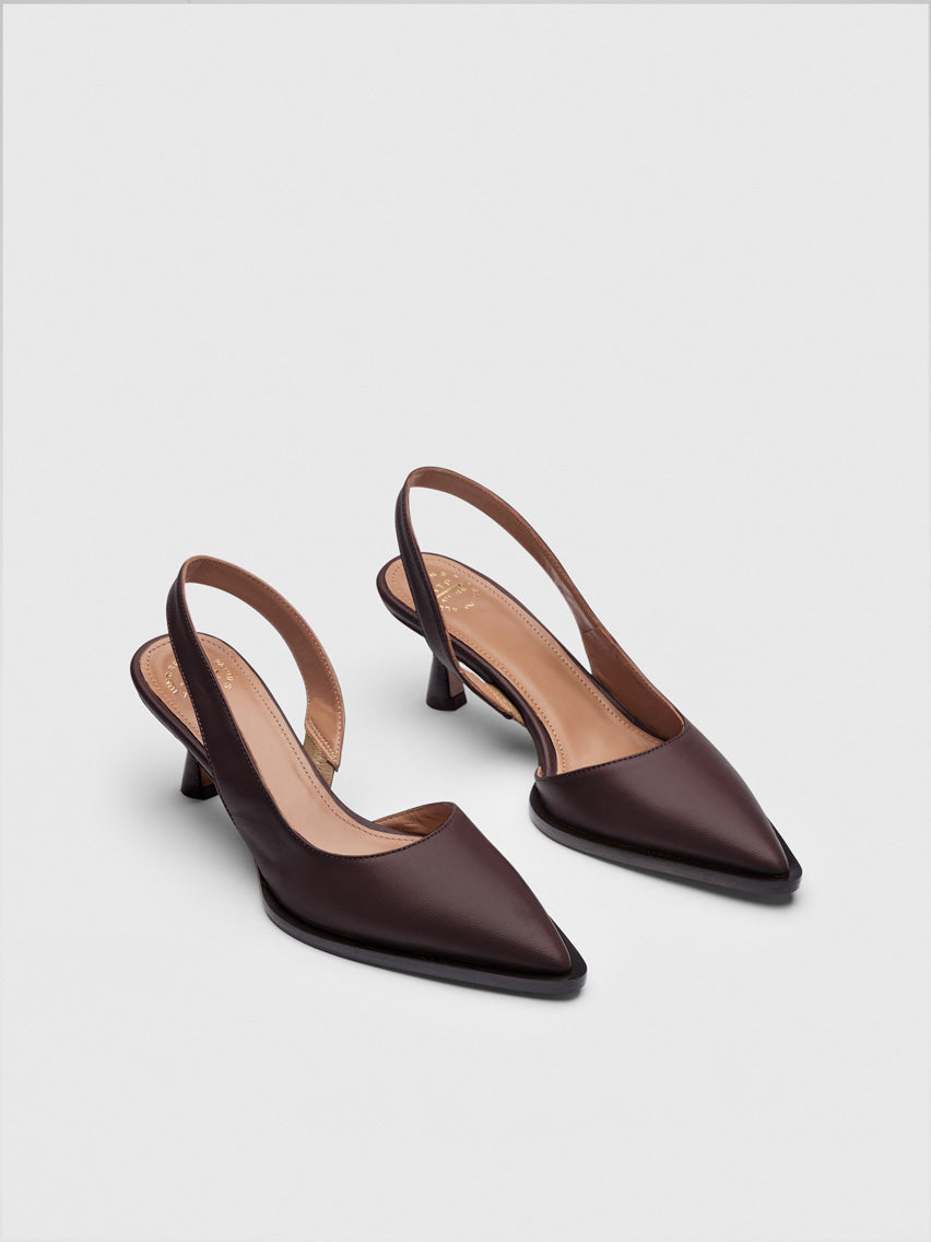 Desana Walnut Nappa Slingbacks