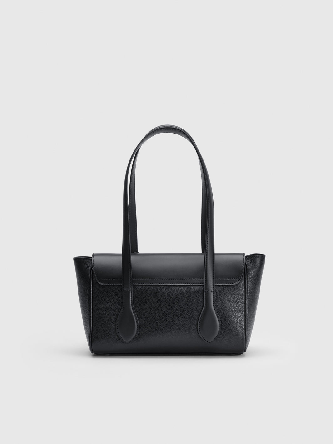 Eira Black Grained Leather Shoulder bag