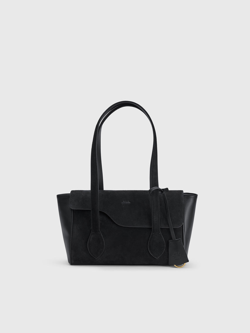 Eira Black Suede/Leather Shoulder bag