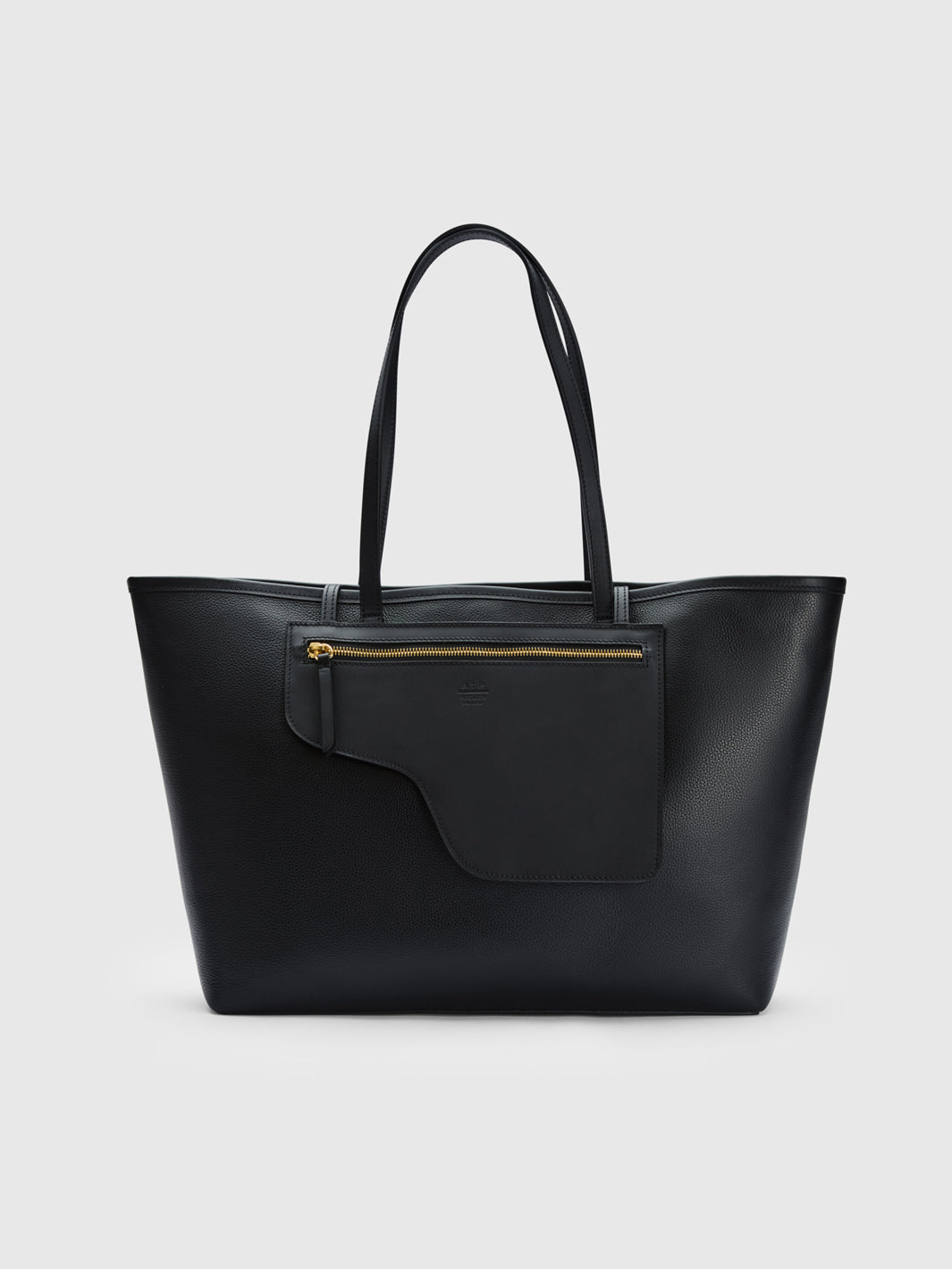 Eraclea Black Grained Leather/Leather Large tote bag