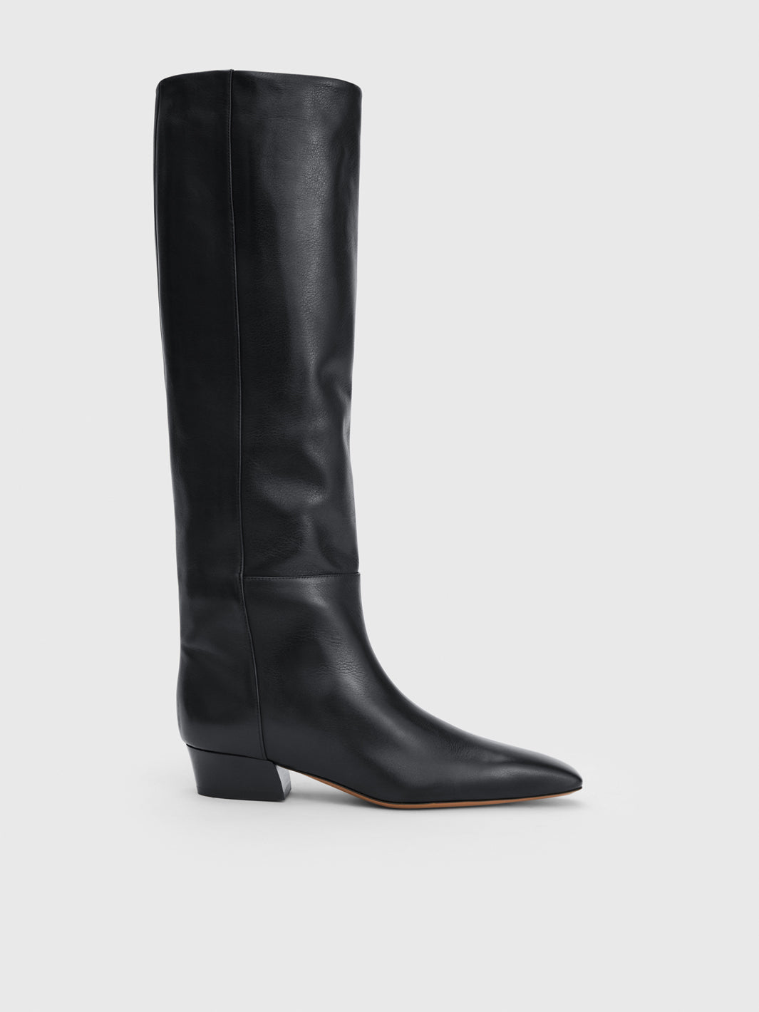 Erve Black Leather Knee high boots