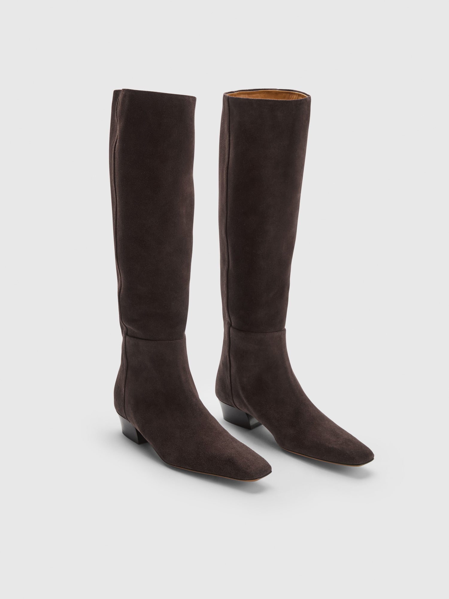 Erve Walnut Suede Knee high boots