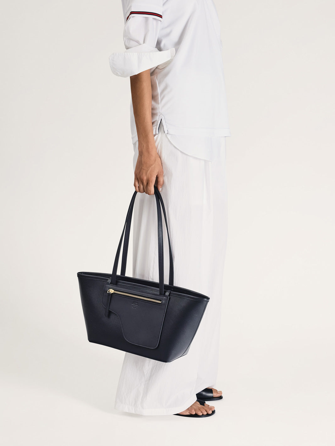 Gaiba Black Grained Leather/Leather Mini tote bag