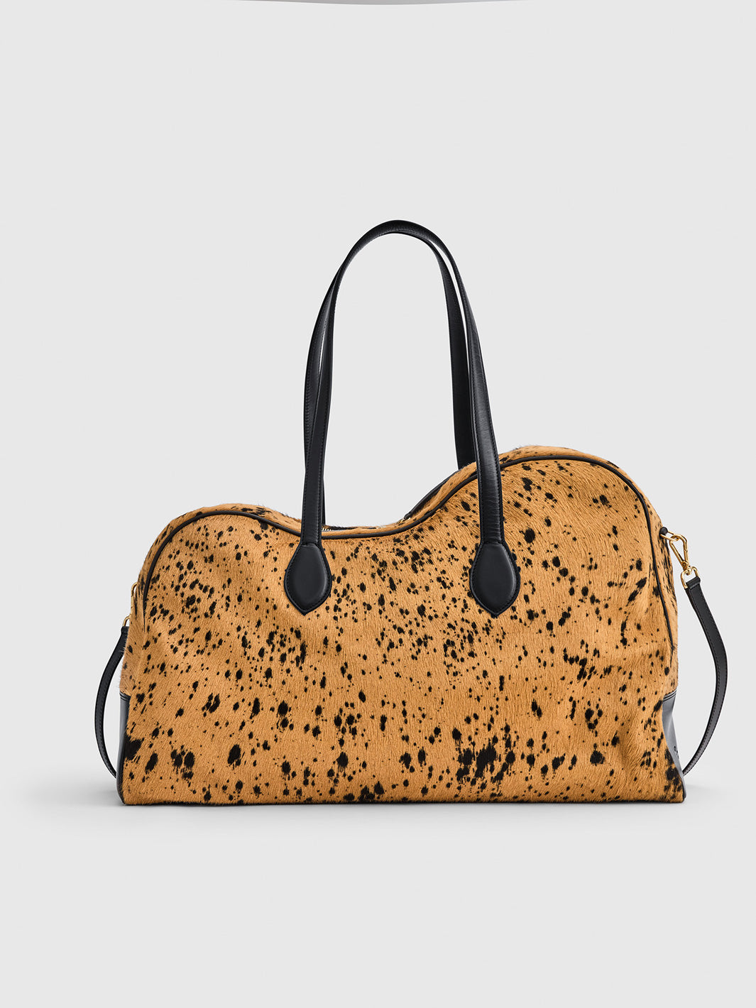 Meda Cannella/Black Printed Mini Cow/Leather Top handle bag