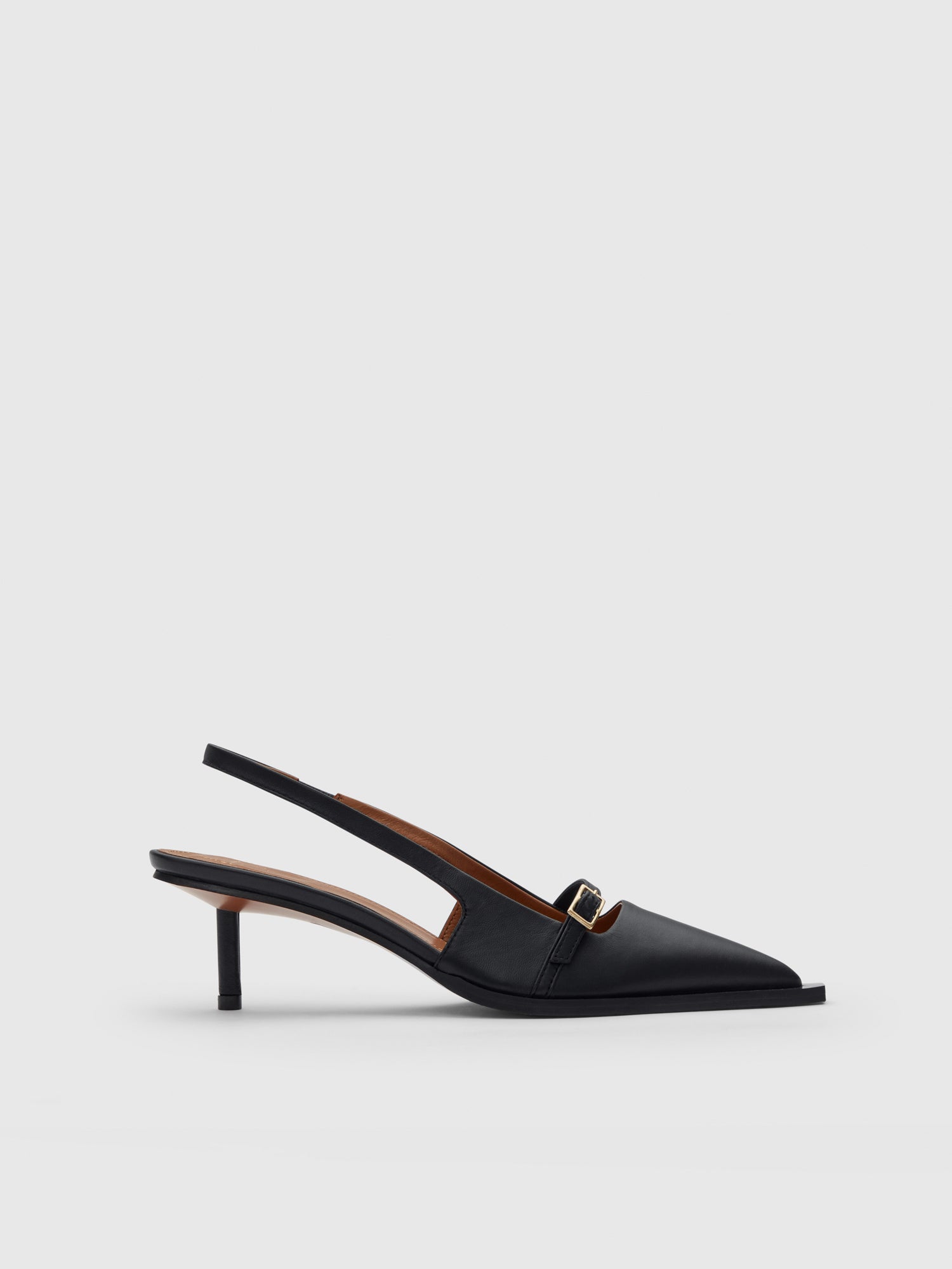 Mira Black Nappa Slingbacks