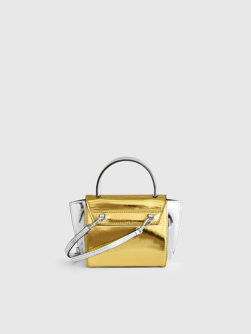 Montalcino Gold/Silver Metallic Leather Mini handbag