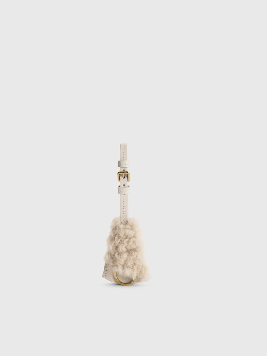 Monte Vanilla/Linen Shearling/Leather Key chain
