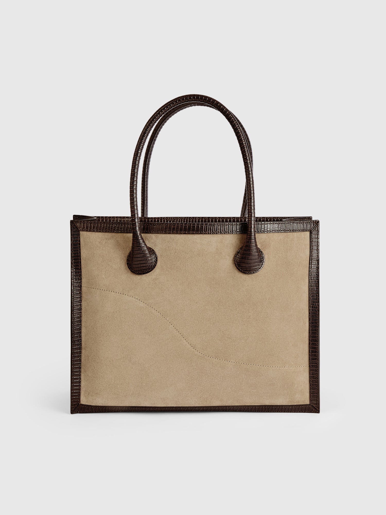 Montefalcione Avena/Walnut Suede/Printed Lizard Book bag