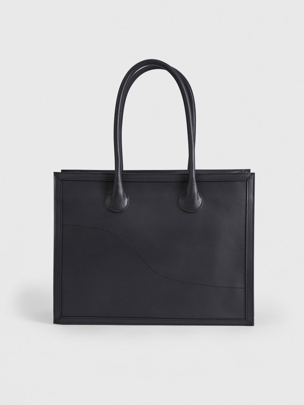 Montefalcione Black Leather Book bag