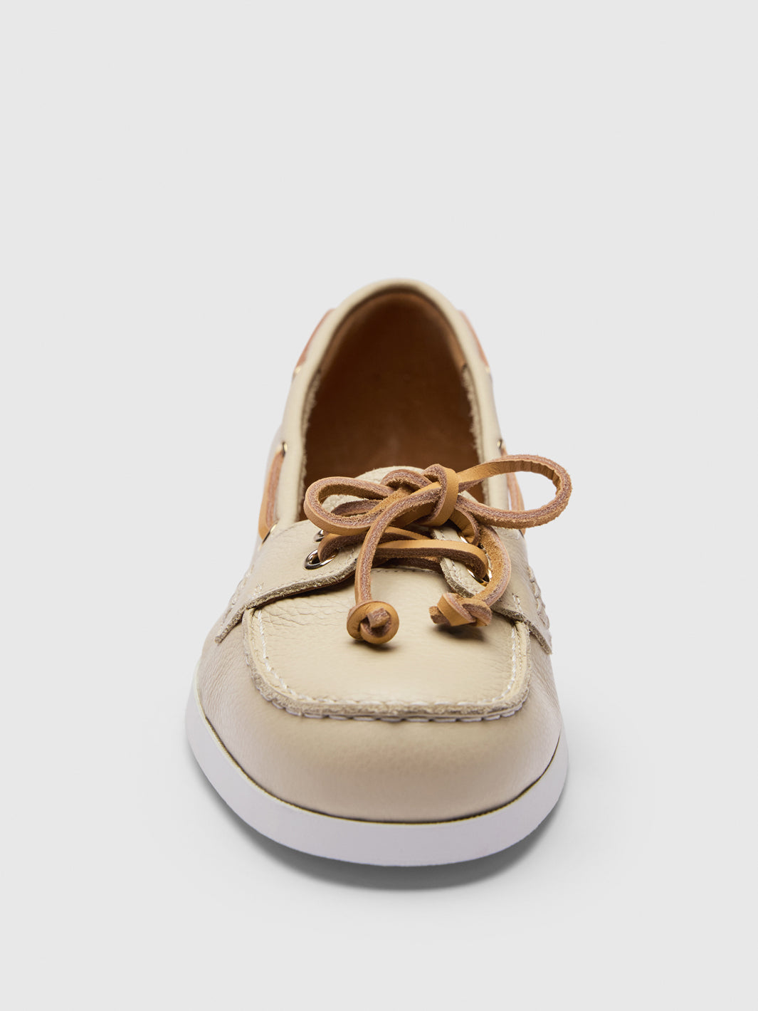 Nesso Mandorla Grained Leather Boat shoes