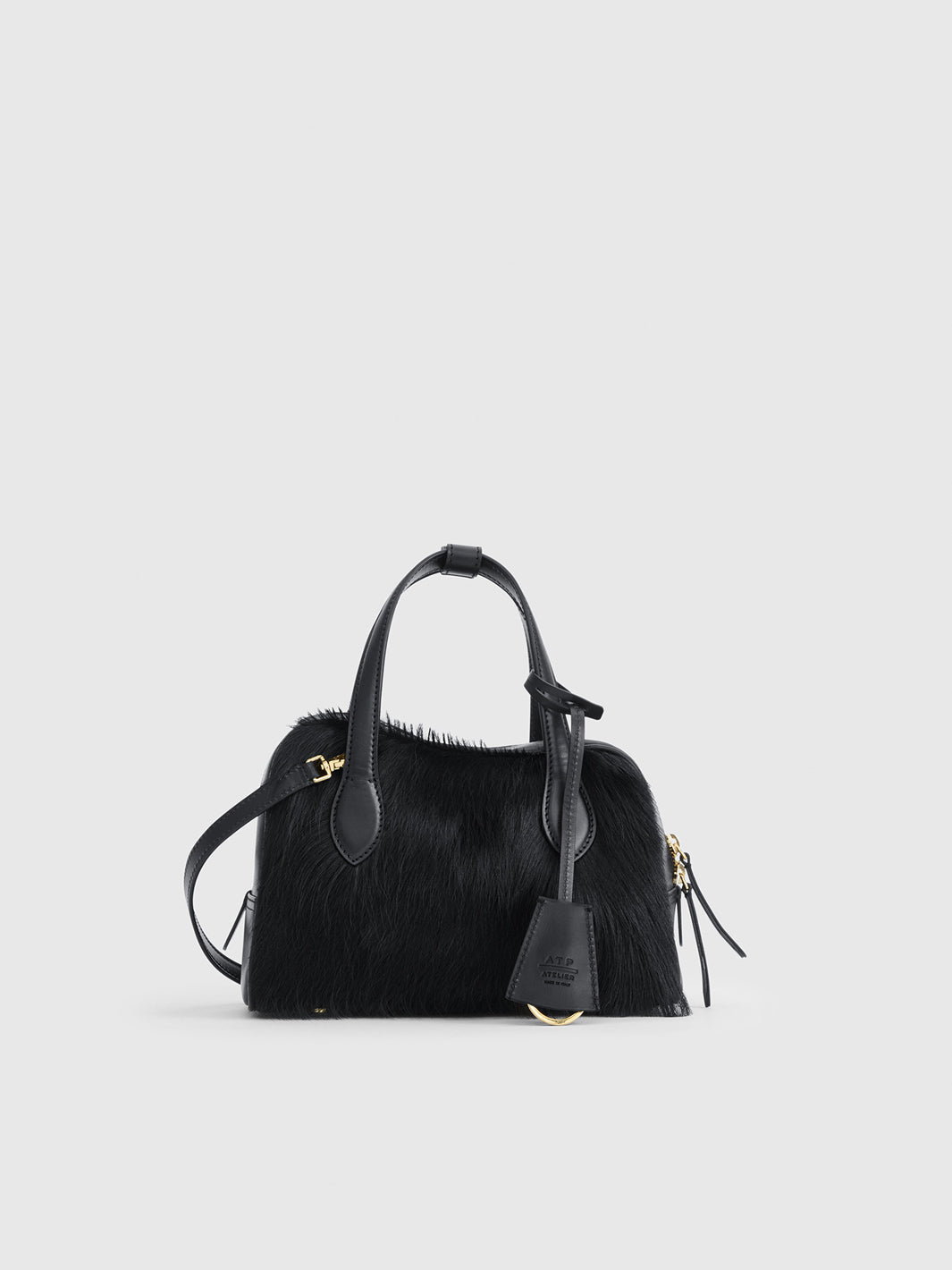 Ormelle Black Pony/Leather Top handle bag