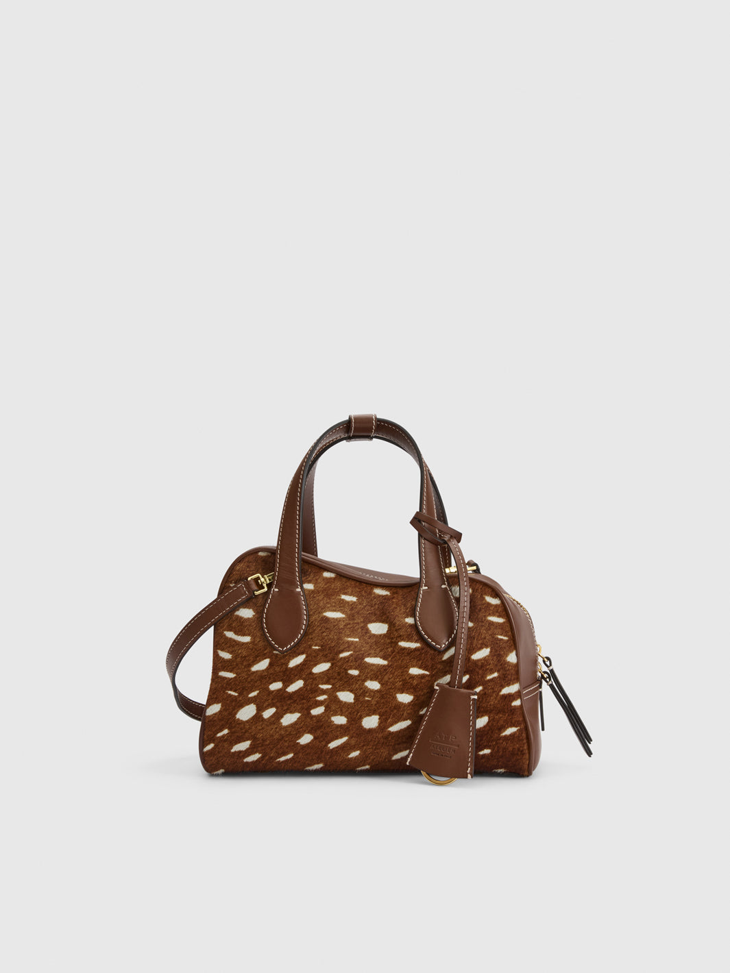 Ormelle Cannella Printed Cerbiatto/Leather Top handle bag