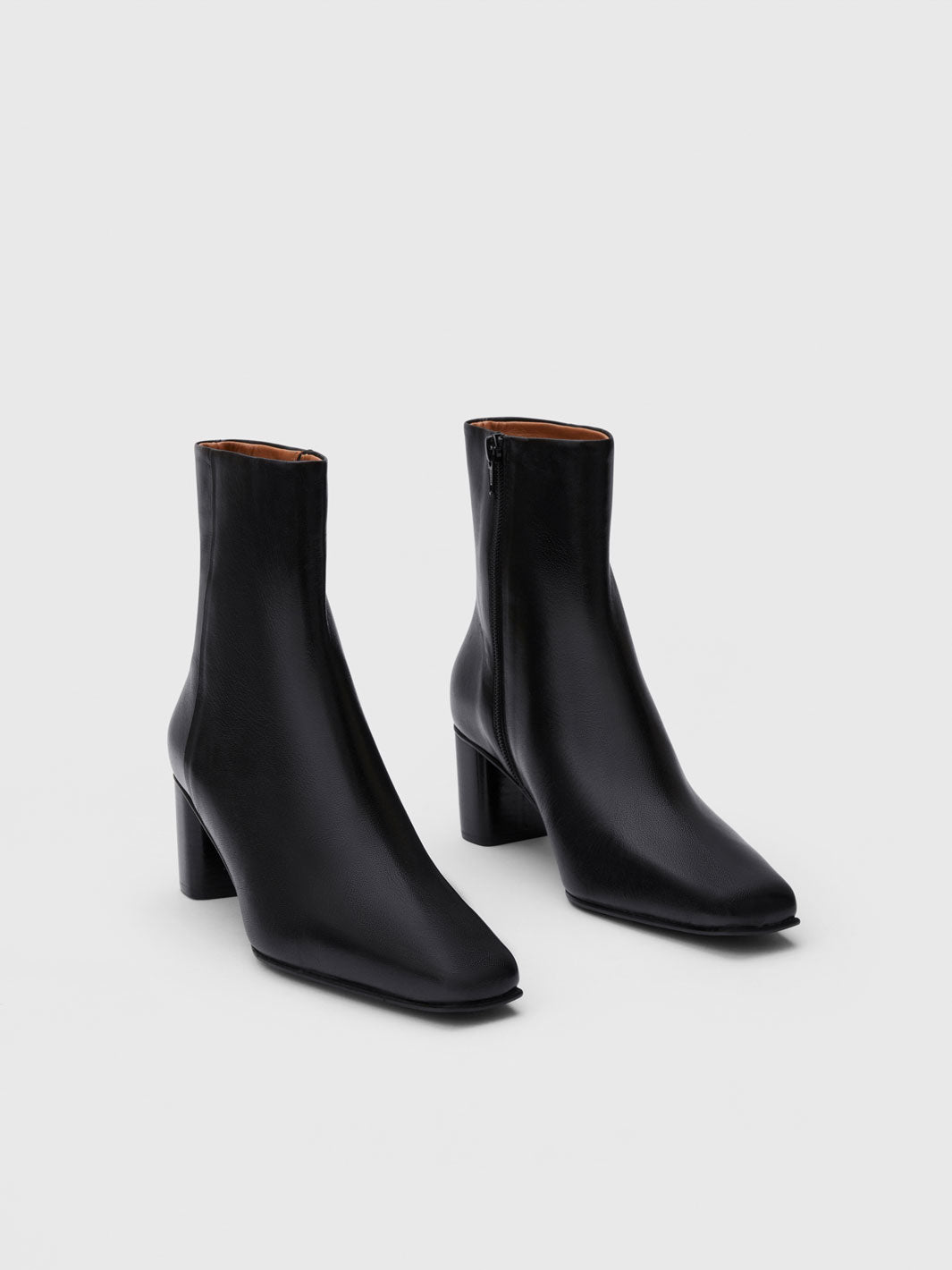 Praia Black Nappa Ankle boots