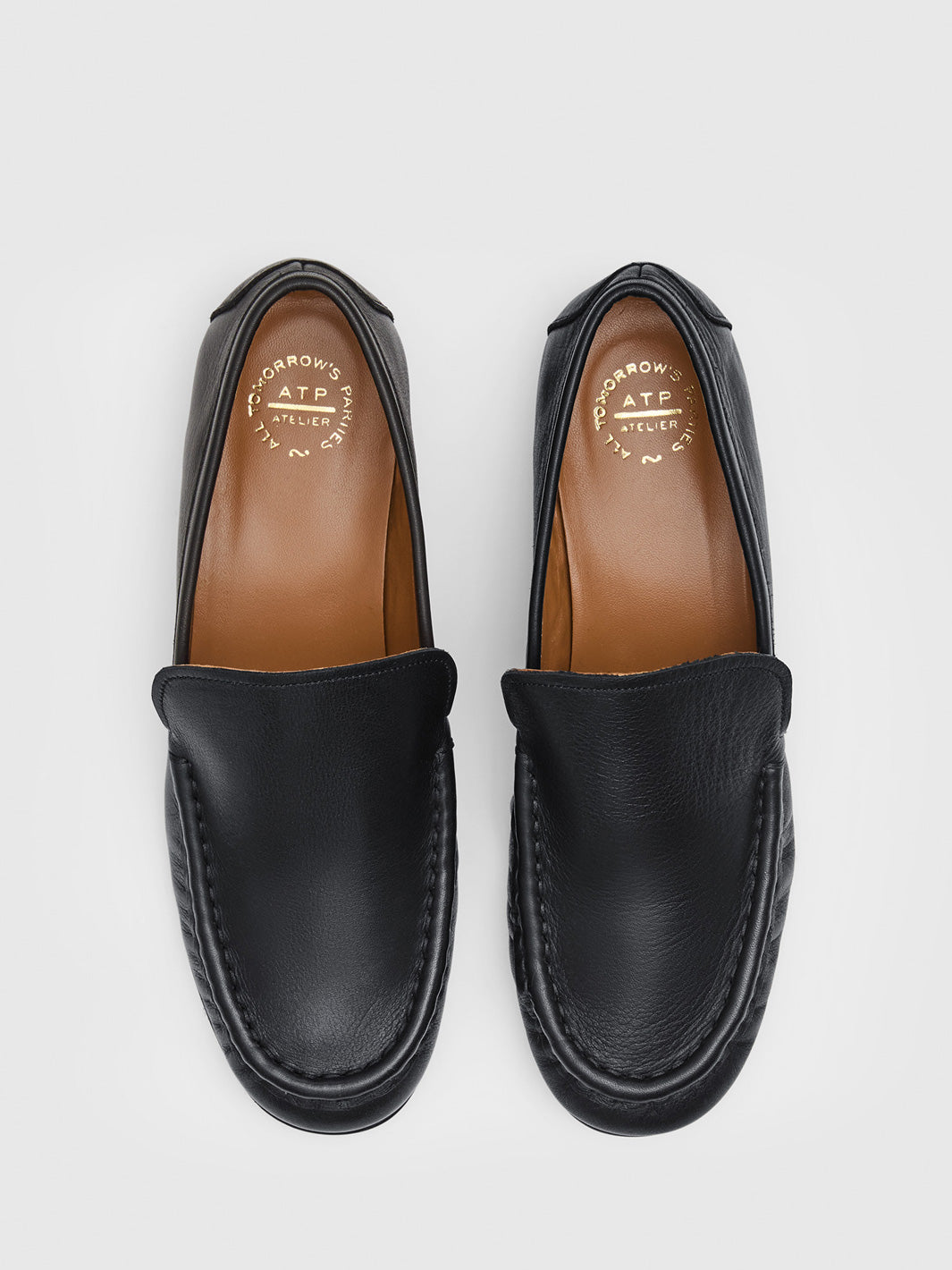Rivello Black Leather Slip-ins