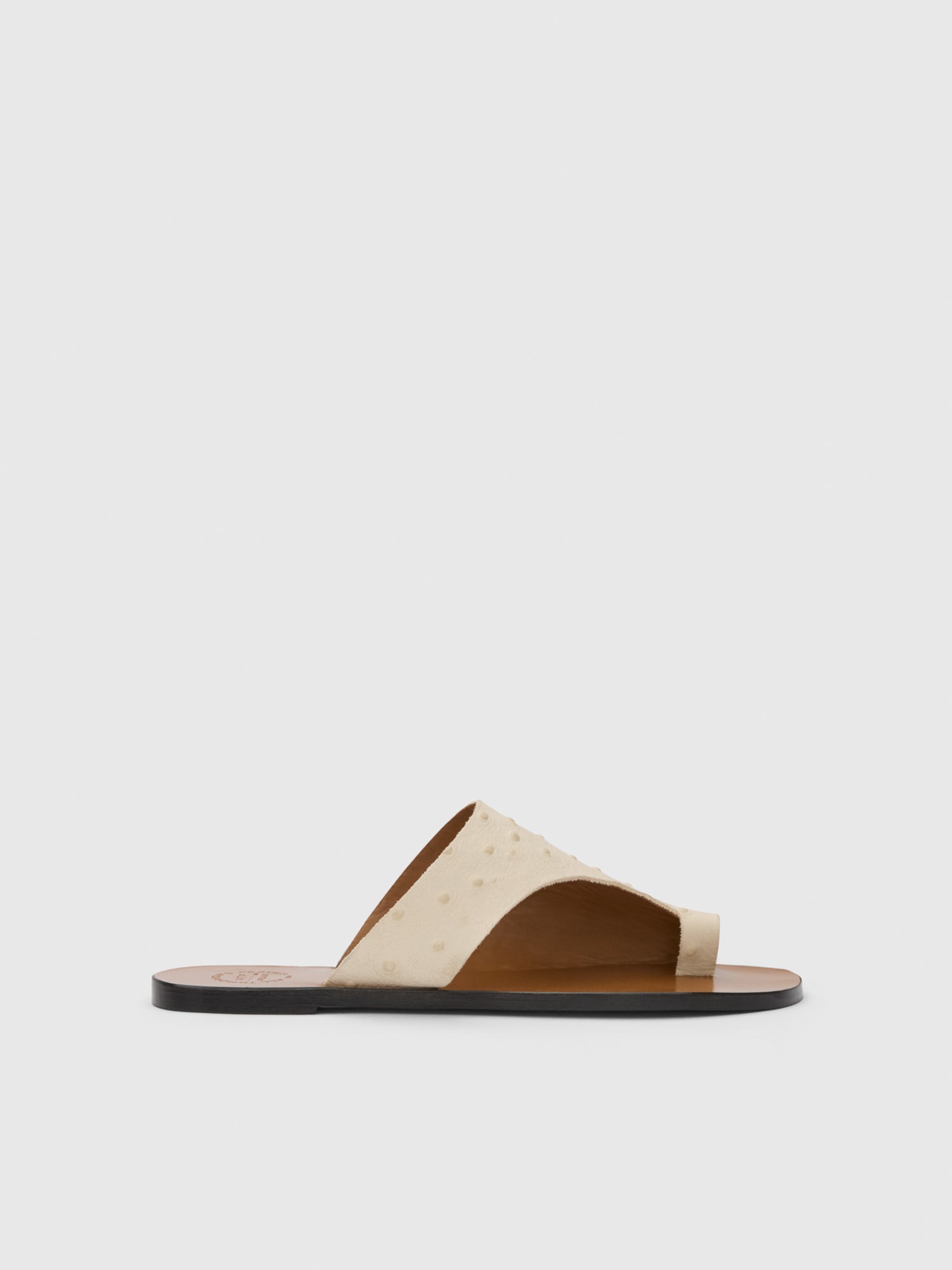 Rosa Linen Printed Ostrich Cutout sandals ATP Atelier