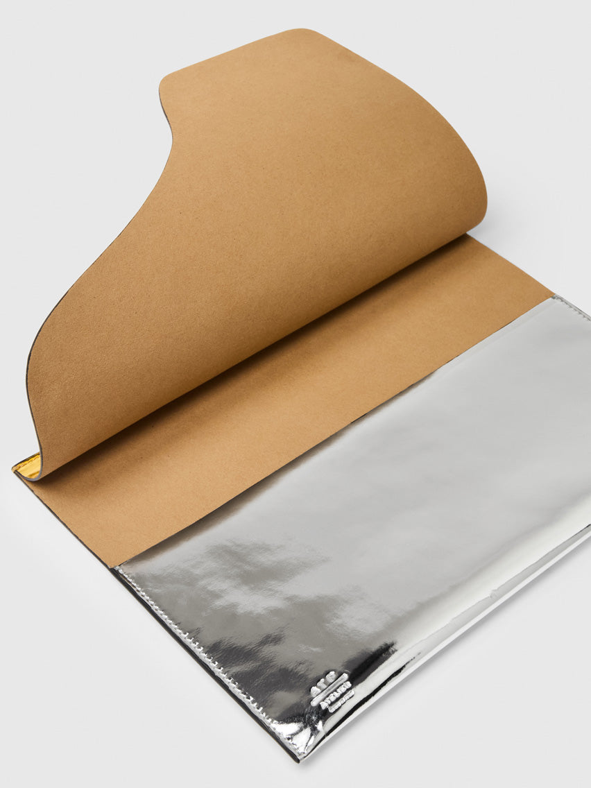 Sardegna Media Gold/Silver Metallic Leather Laptop case