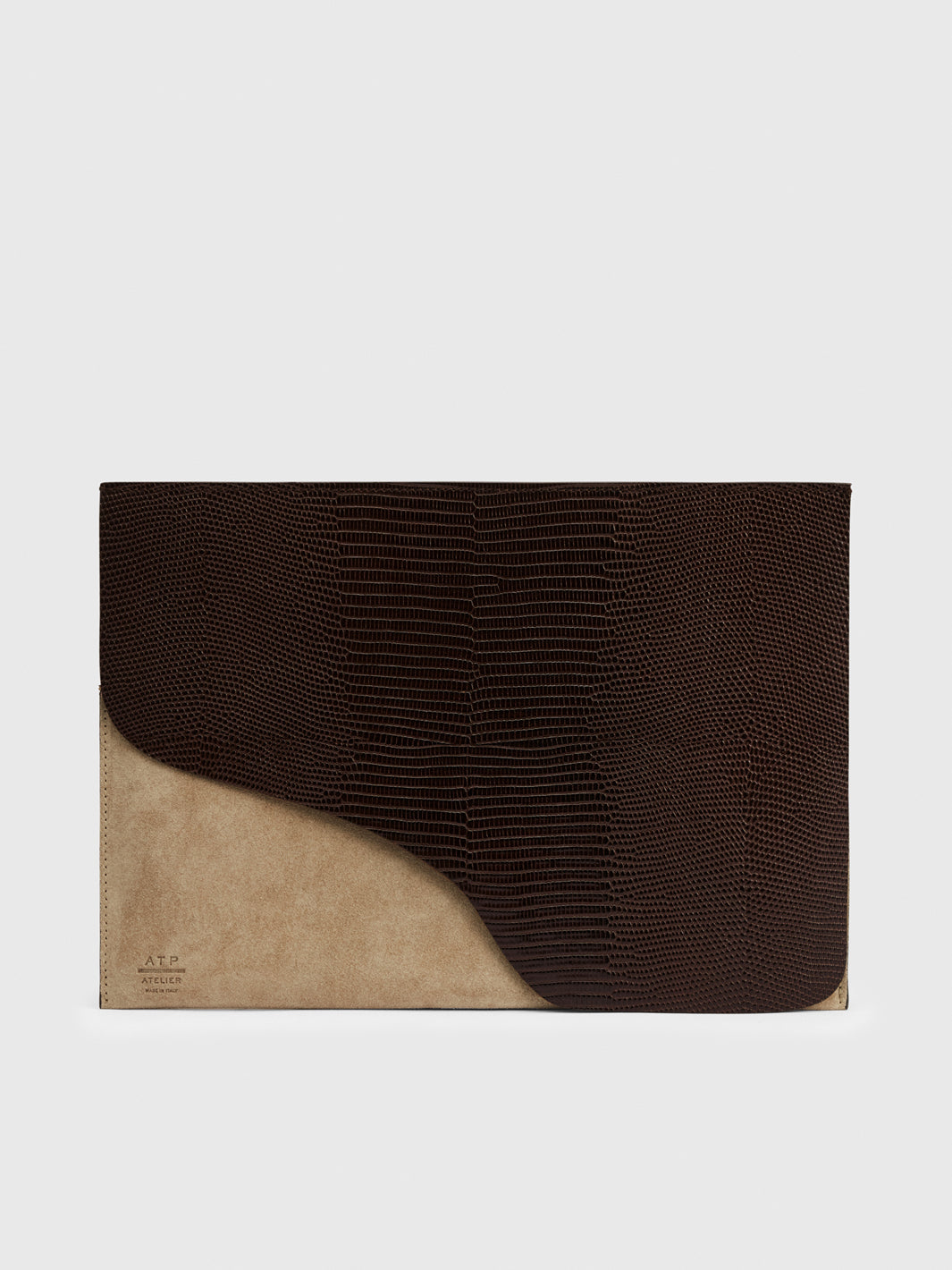 Sardegna Media Walnut/Avena Printed Lizard/Suede Laptop case
