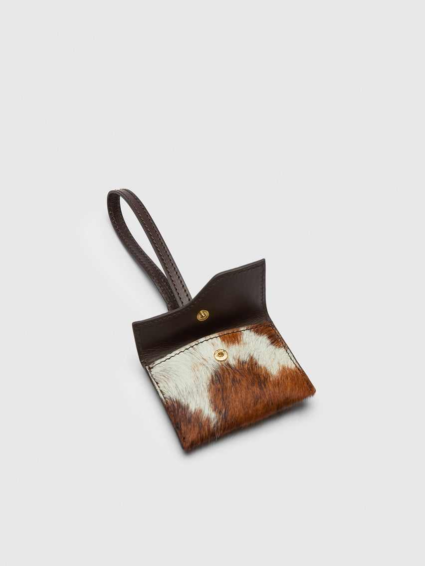 Selva Unique/Walnut Cow Print/Leather Key chain