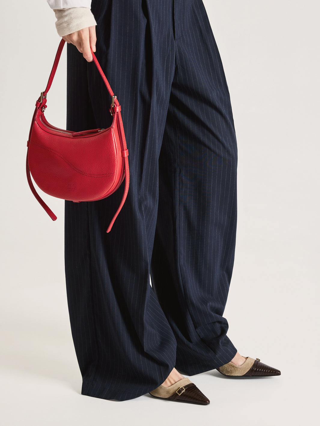 Silea Melograno Grained Leather Mini hobo bag