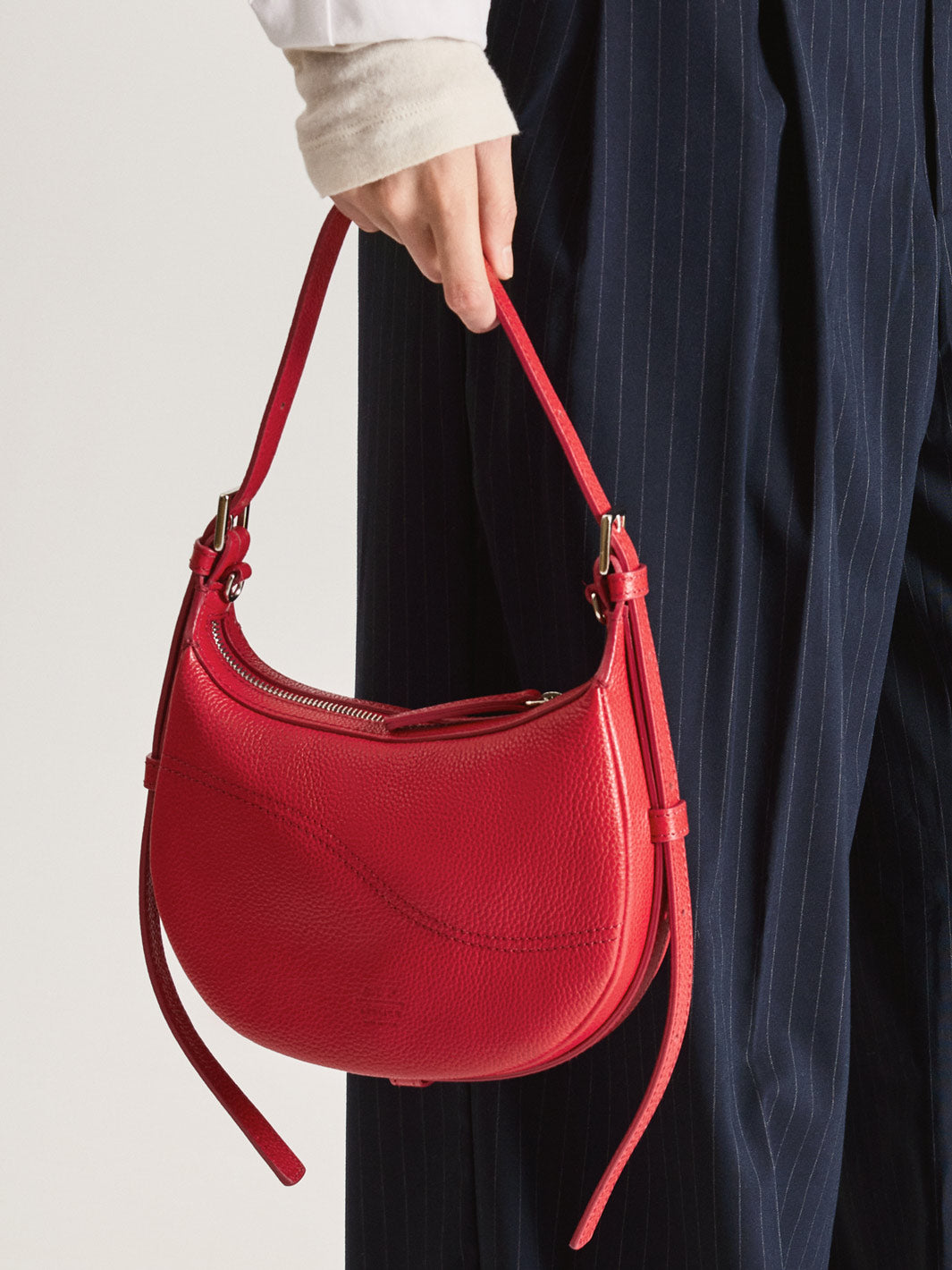 Silea Melograno Grained Leather Mini hobo bag