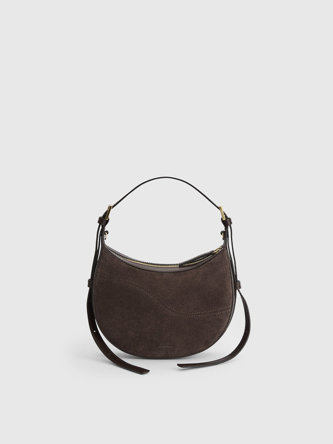 Silea Walnut Suede/Leather Mini hobo bag