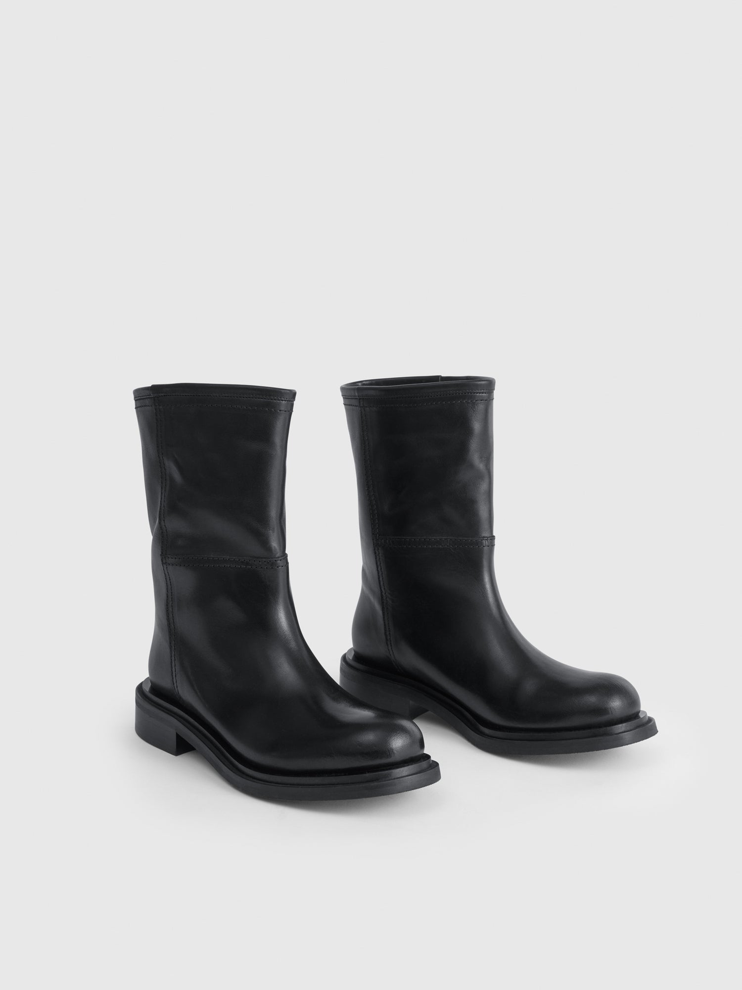 Sirone Black Leather Boots