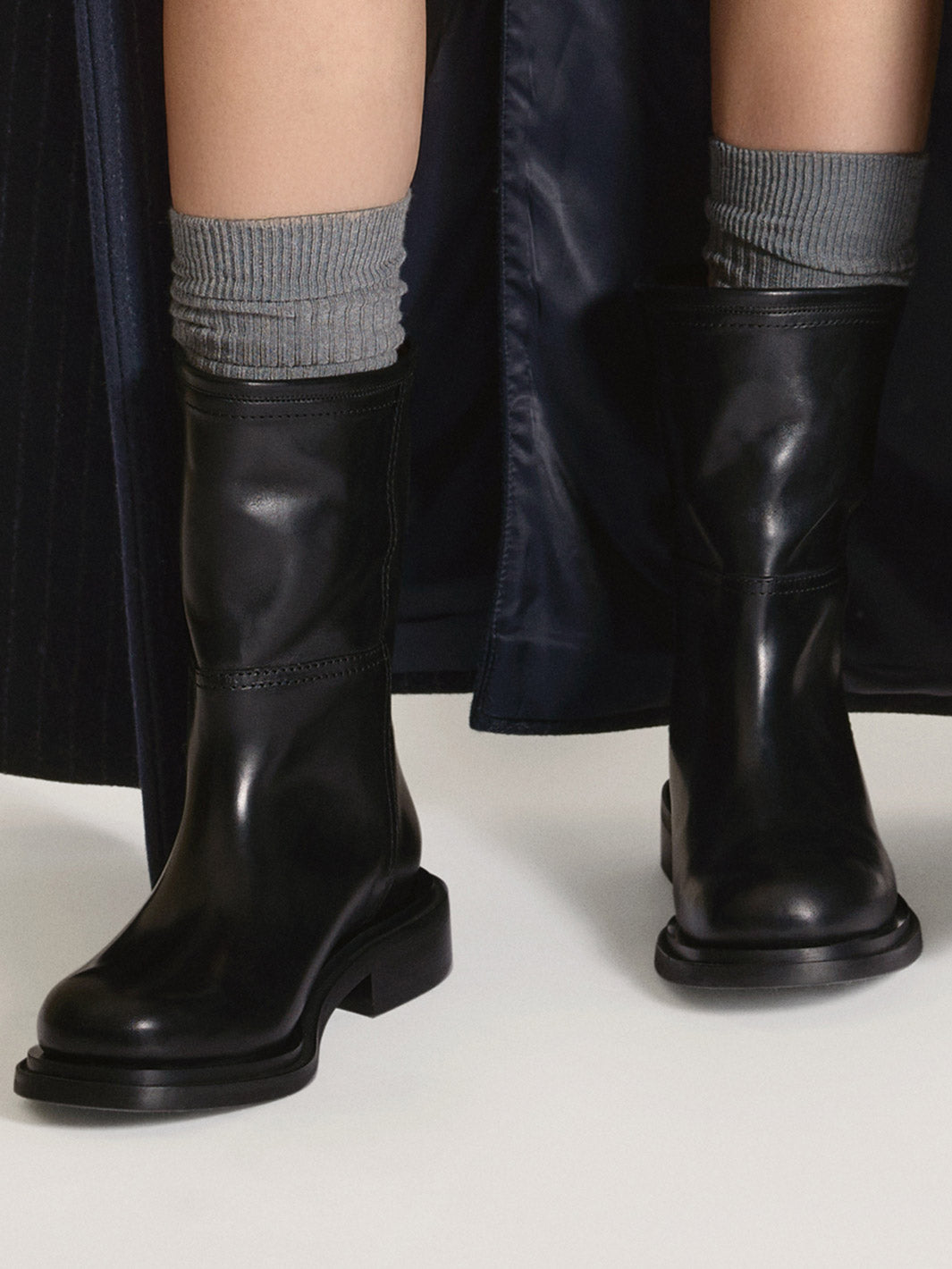 Sirone Black Leather Boots