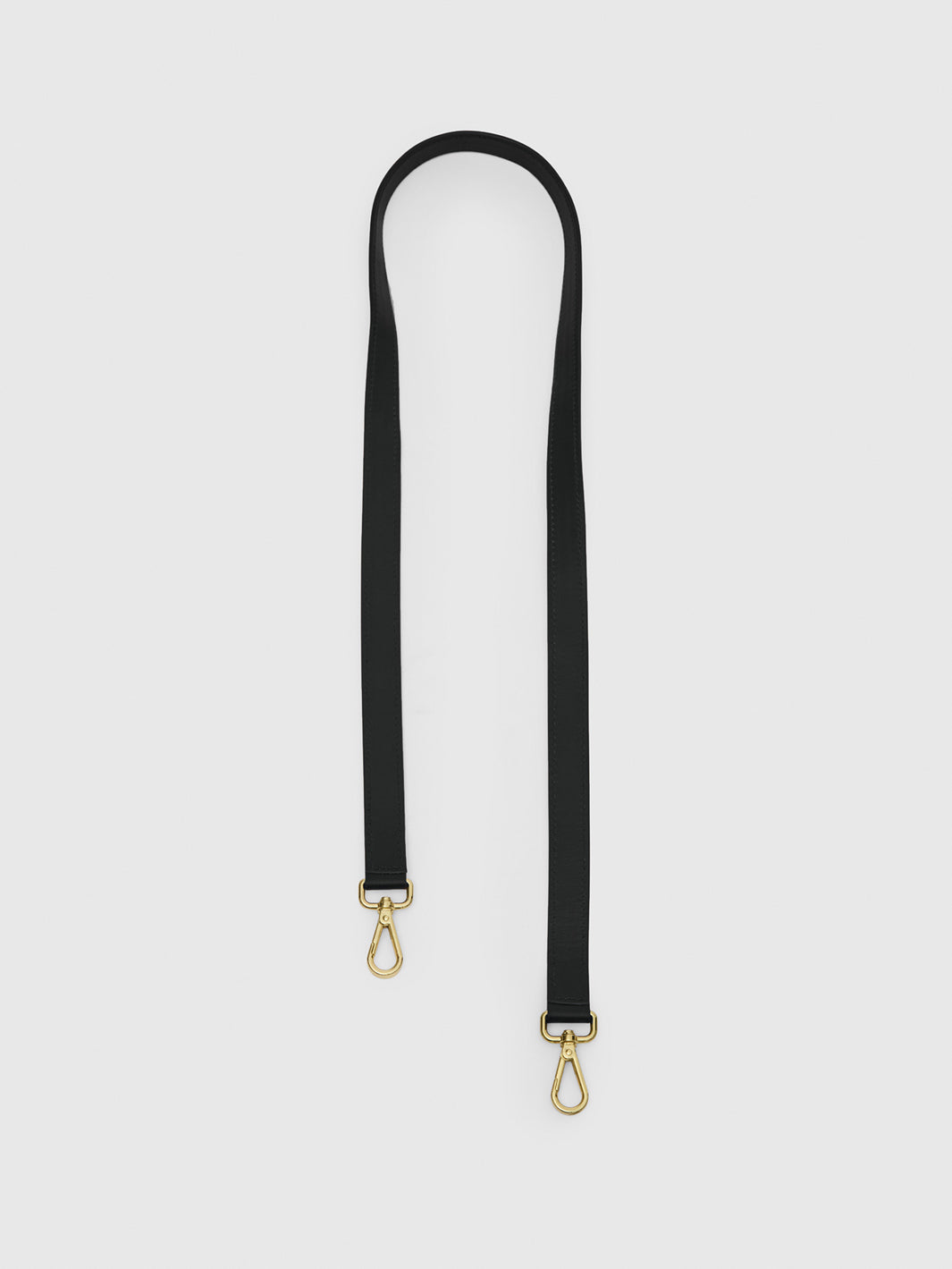 Stra Black Leather Long Shoulder Strap