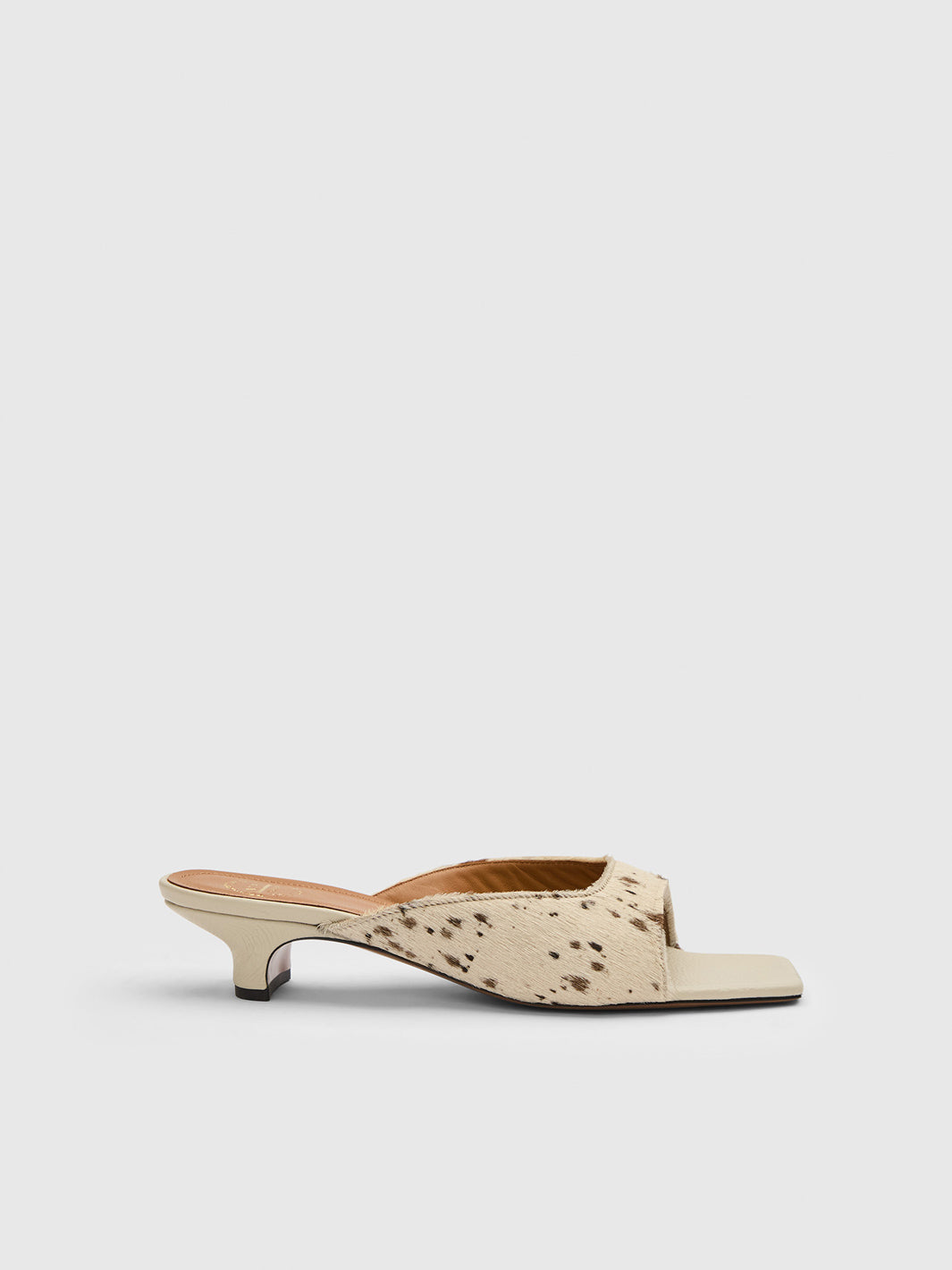 Tavenna Mandorla Printed Mini Cow Kitten heels