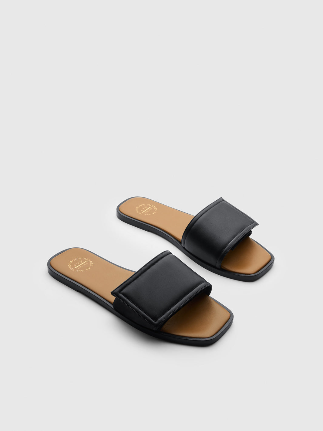 Tirano Black Nappa Flat sandals