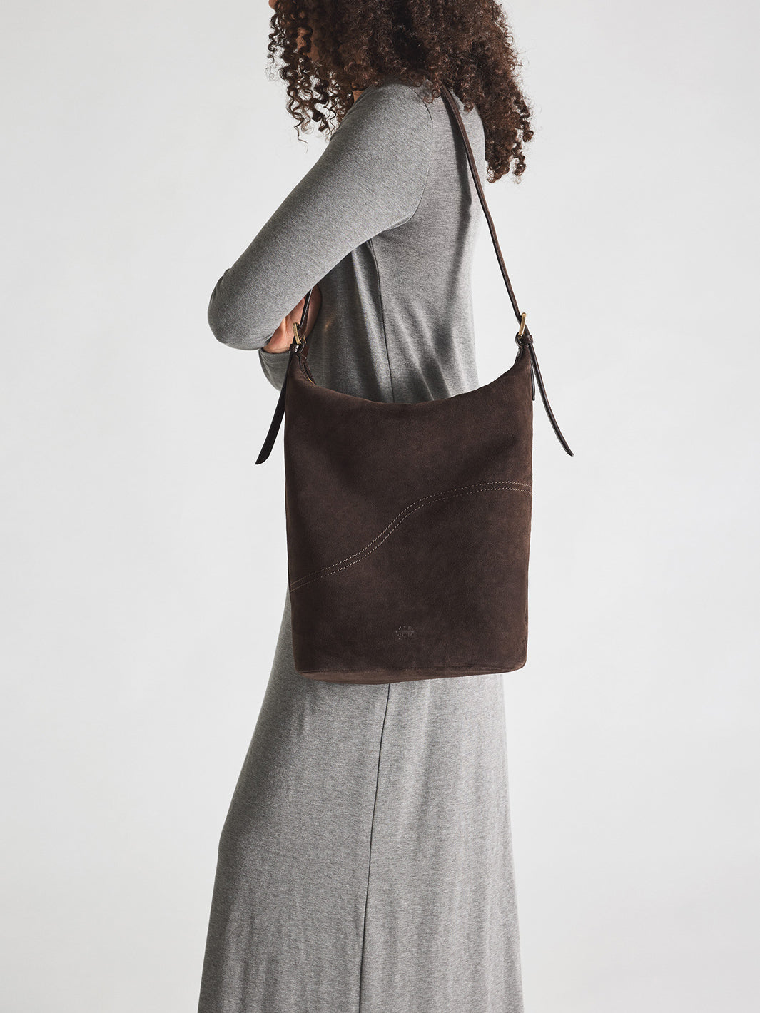 Tolve Walnut Suede Tote bag