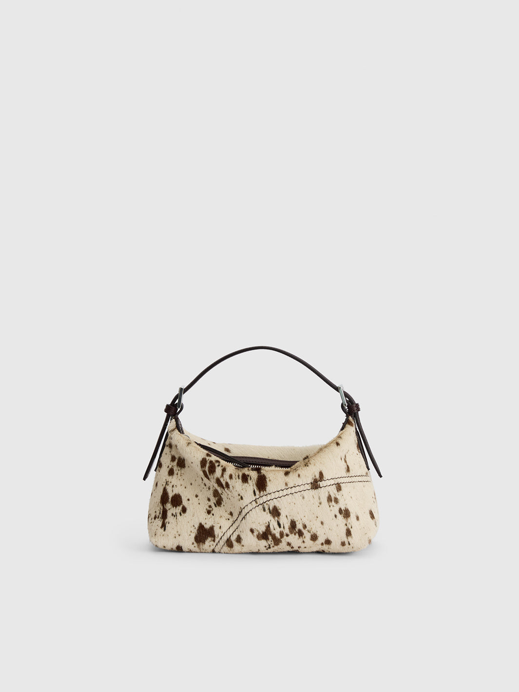 Vadena Mandorla/Walnut Printed Mini Cow/Leather Pouch | ATP