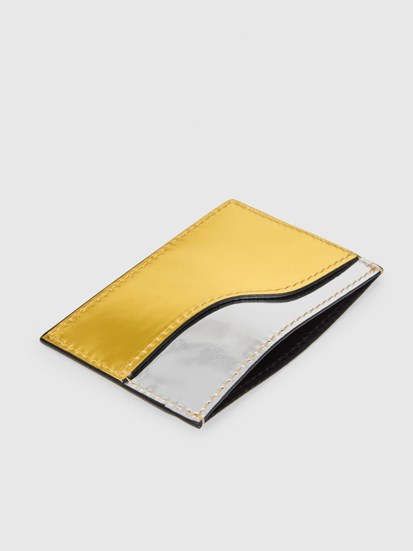 Vinci Gold/Silver Metallic Leather Card holder