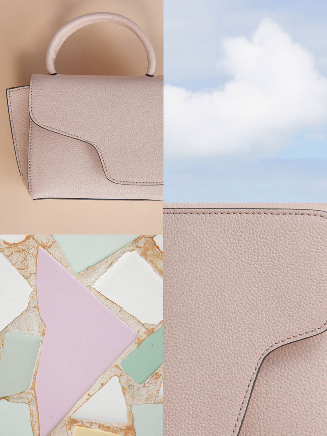 Montalcino Cipria Grained Leather Mini handbag