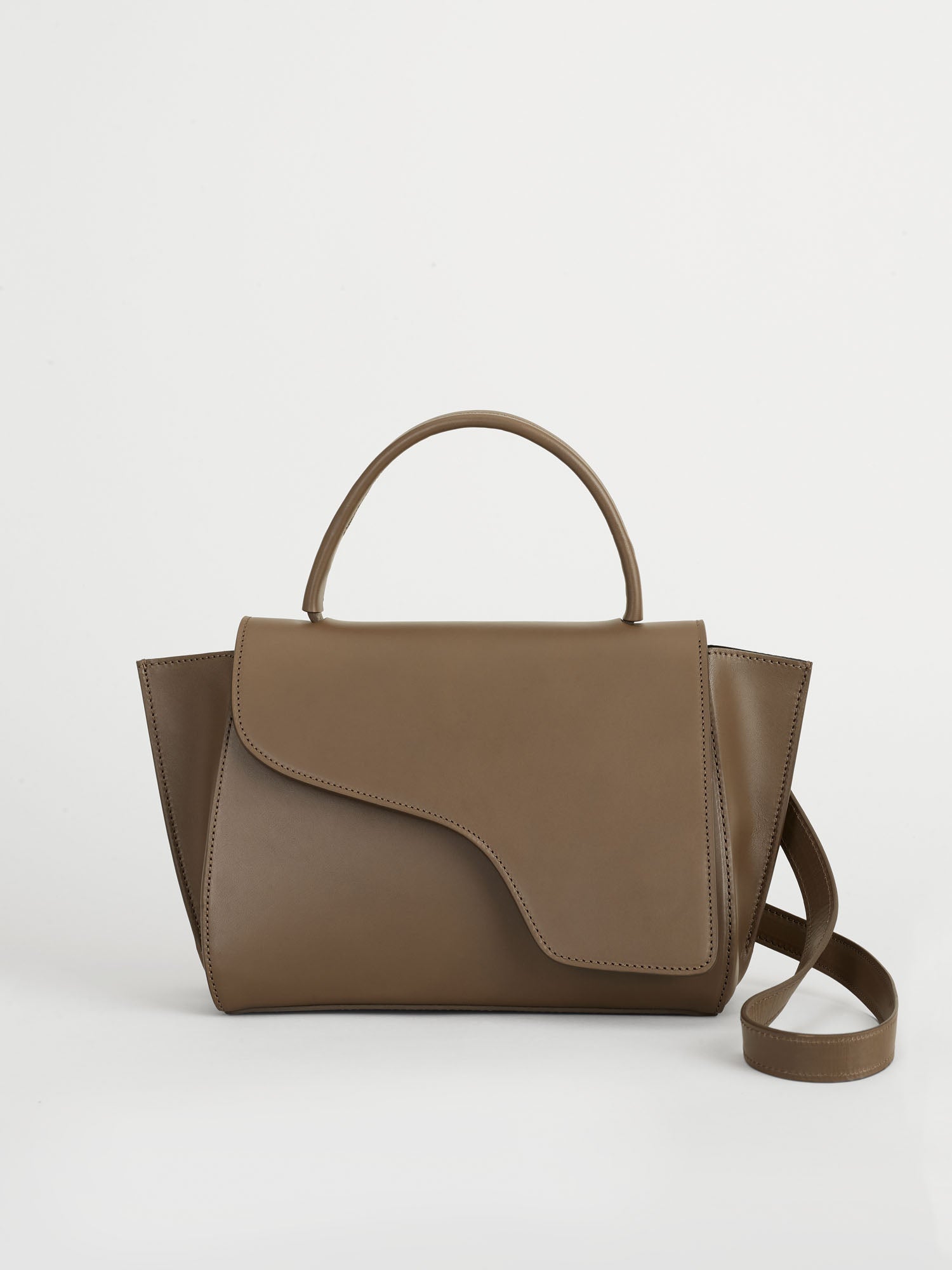 Arezzo Khaki Brown Leather Handbag