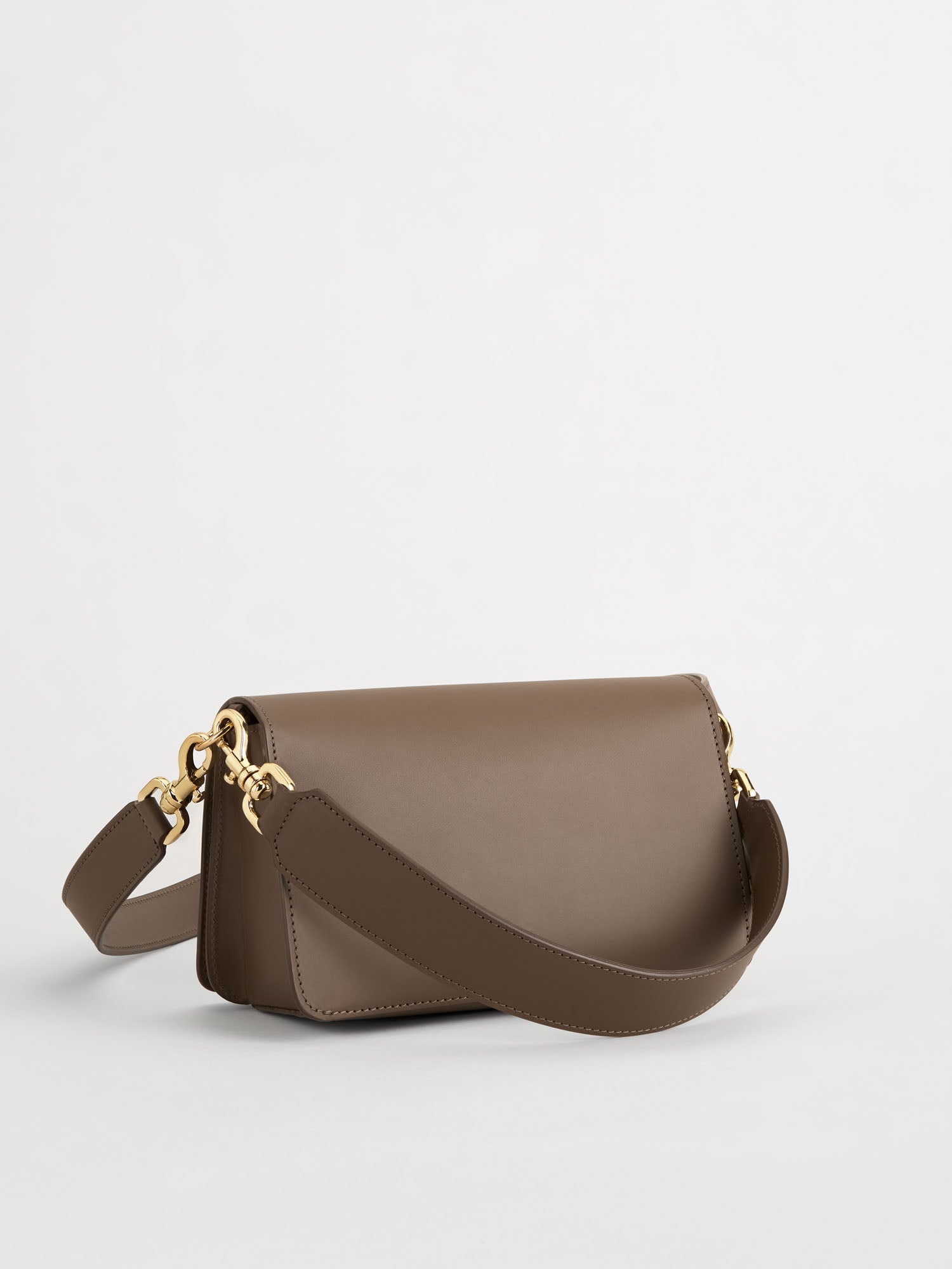Assisi Khaki Brown Leather Shoulder Bag