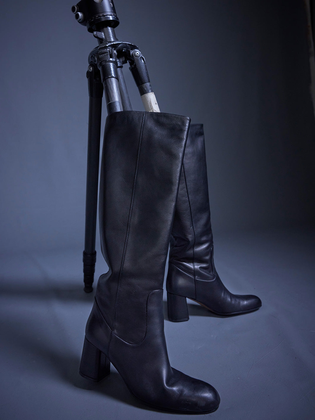 Sarconi Black Leather Knee high boots